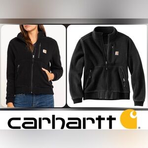 Carhartt Women’s Black High Pile Sherpa Fleece Zip-up Teddy Jacket XS (0-2)